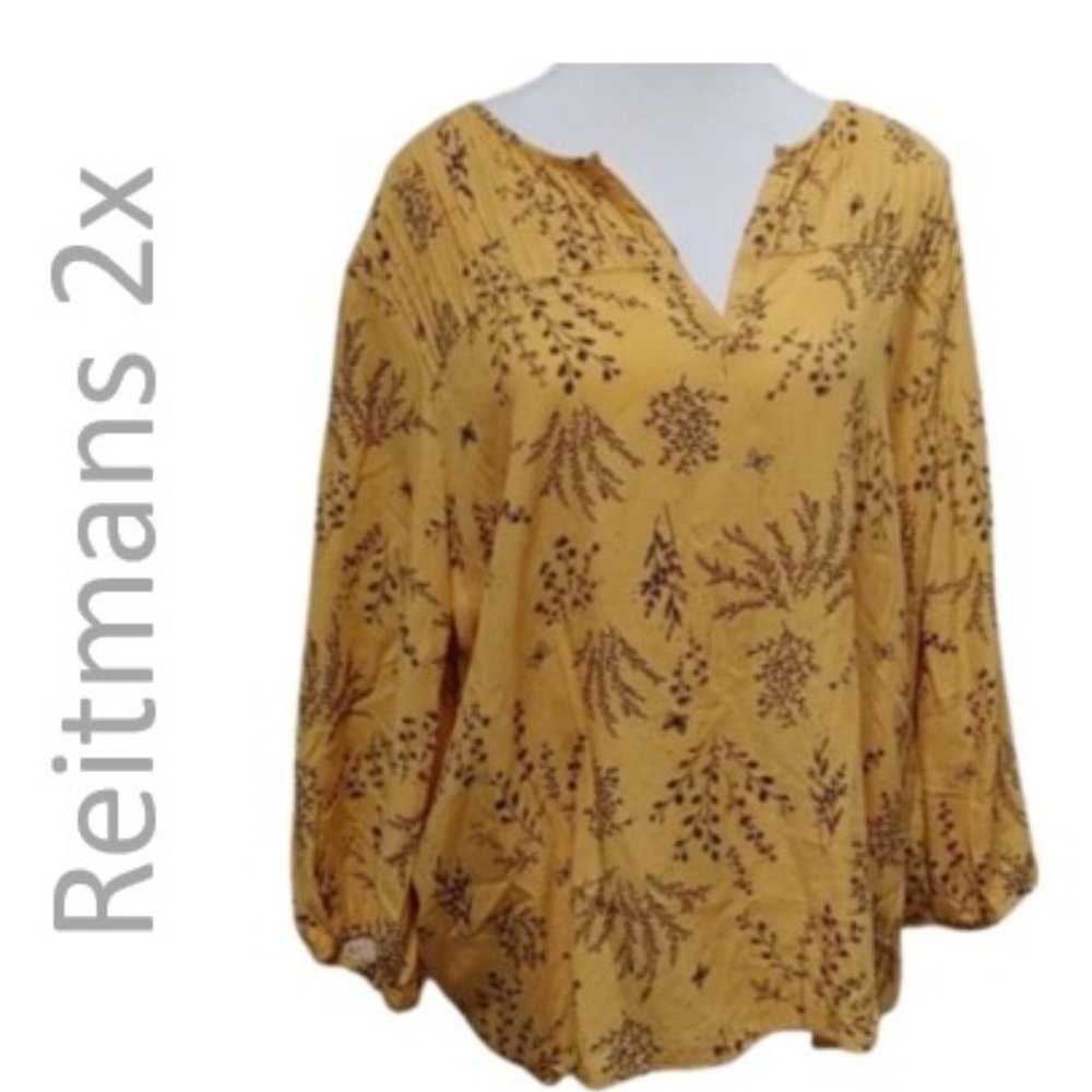 Reitmans Yellow Floral Blouse
